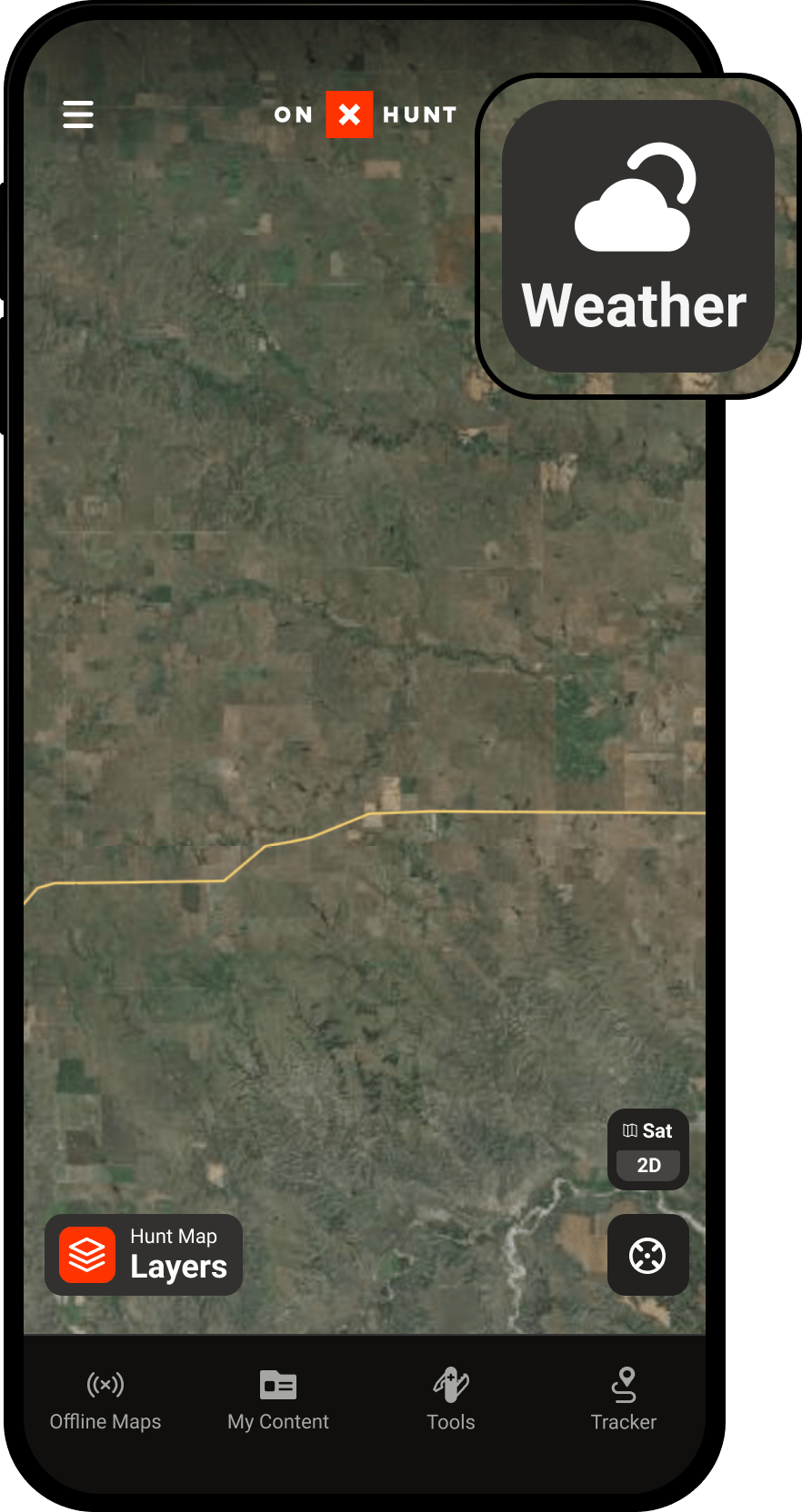 Viewing weather conditions onX Hunt