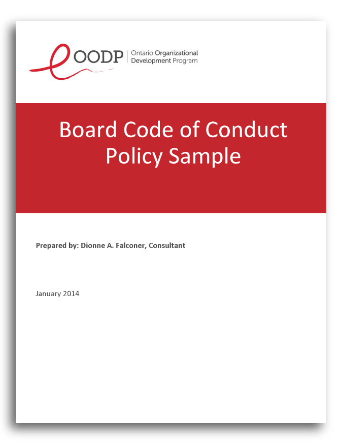 Board Code of Conduct The Ontario Organizational Development Program