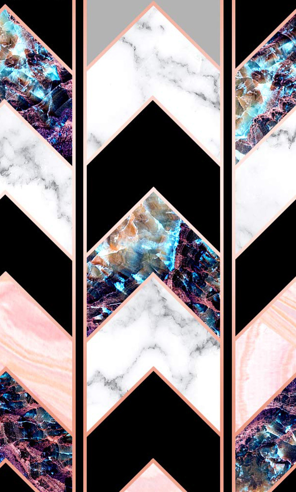 Shiny Rose Gold Geometric Marble OOK