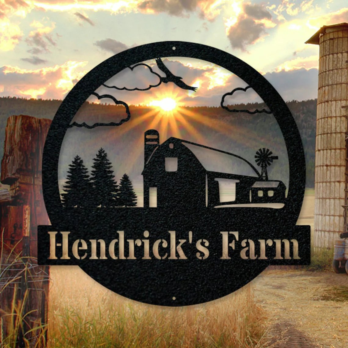 Personalized Custom Farm Barn Metal Art Sign