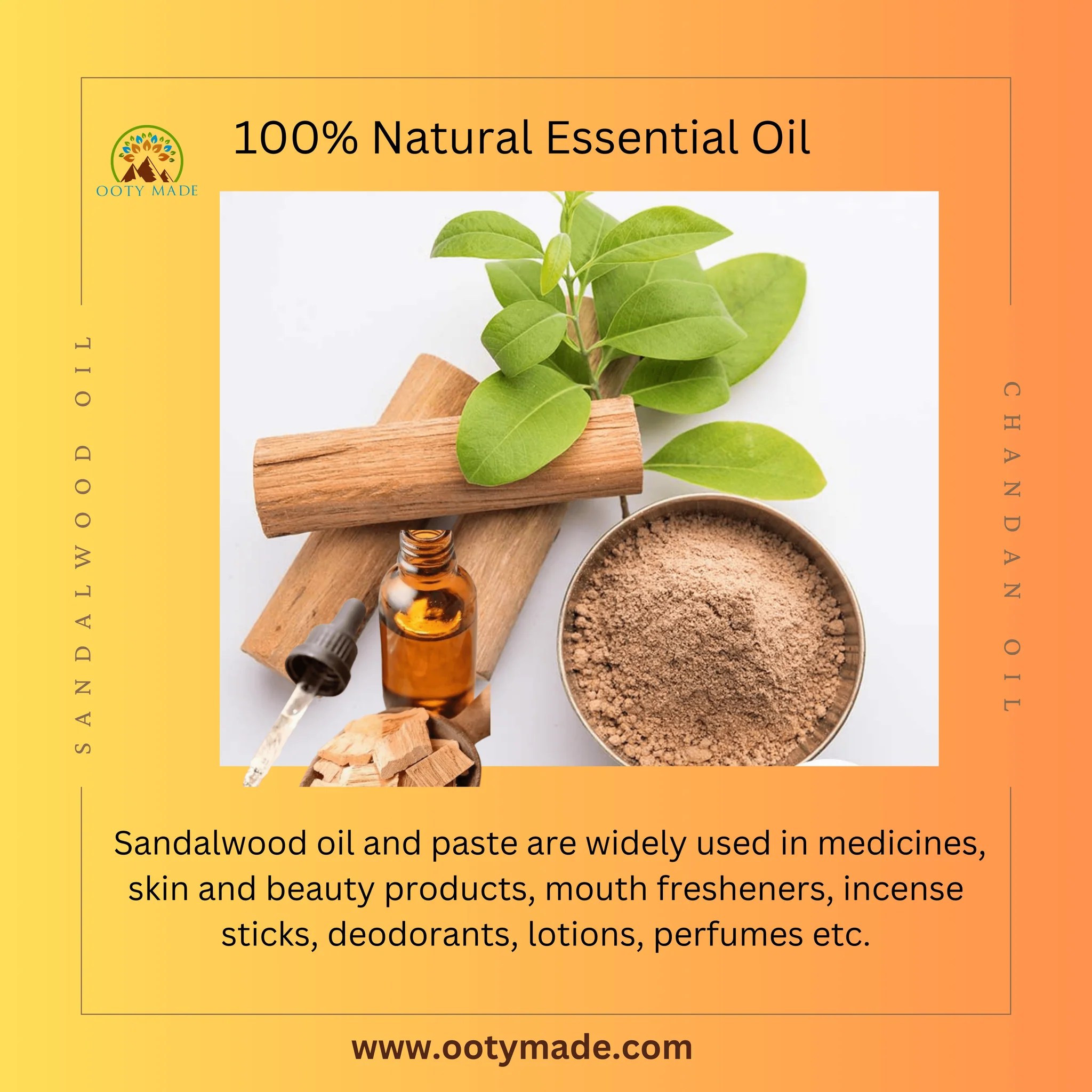 Buy Pure Sandalwood oil for skin,face and hair