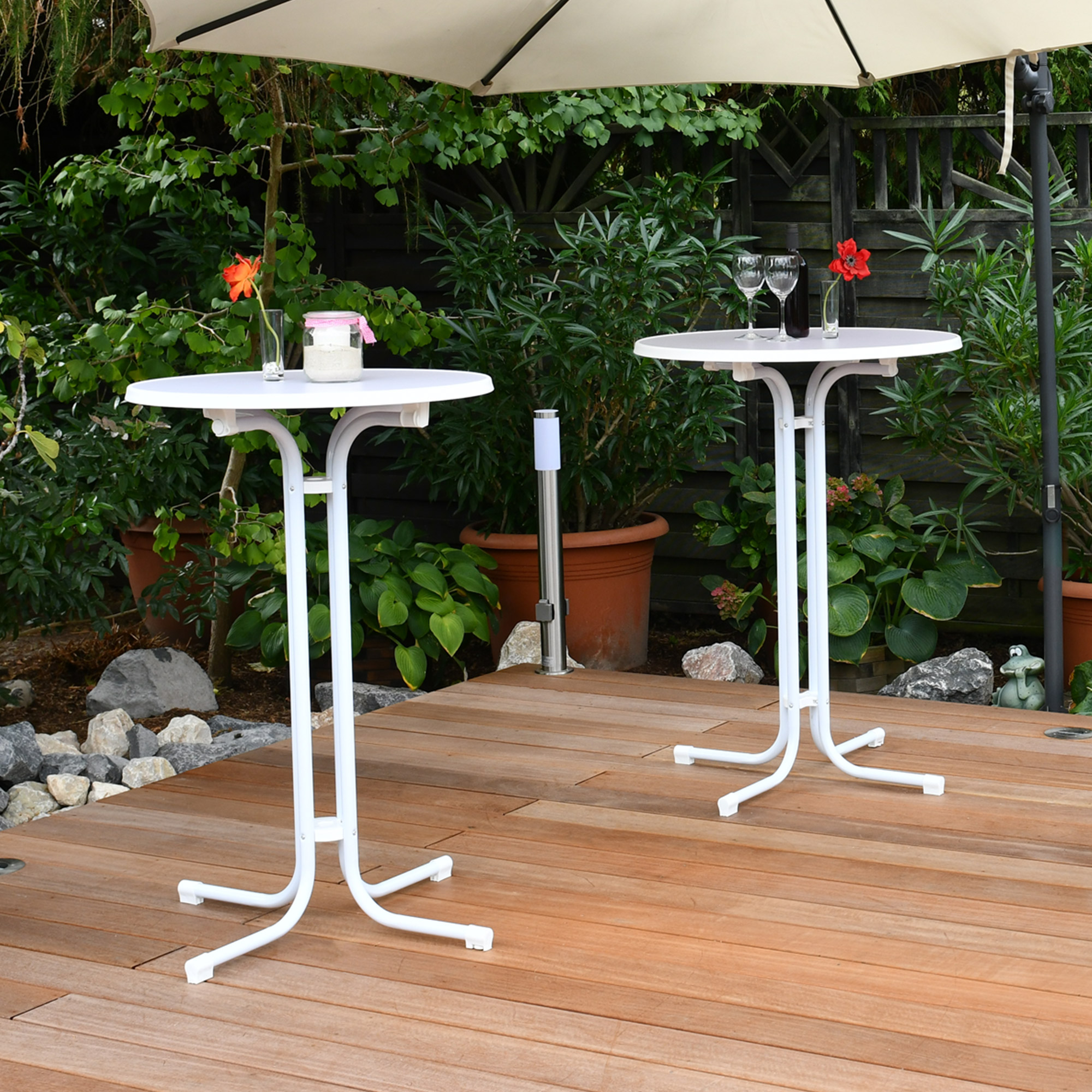 Stehtisch Klappbar Ø 80 cm weiß Bistrotisch Bartisch Tisch Partytisch Klapptisch eBay