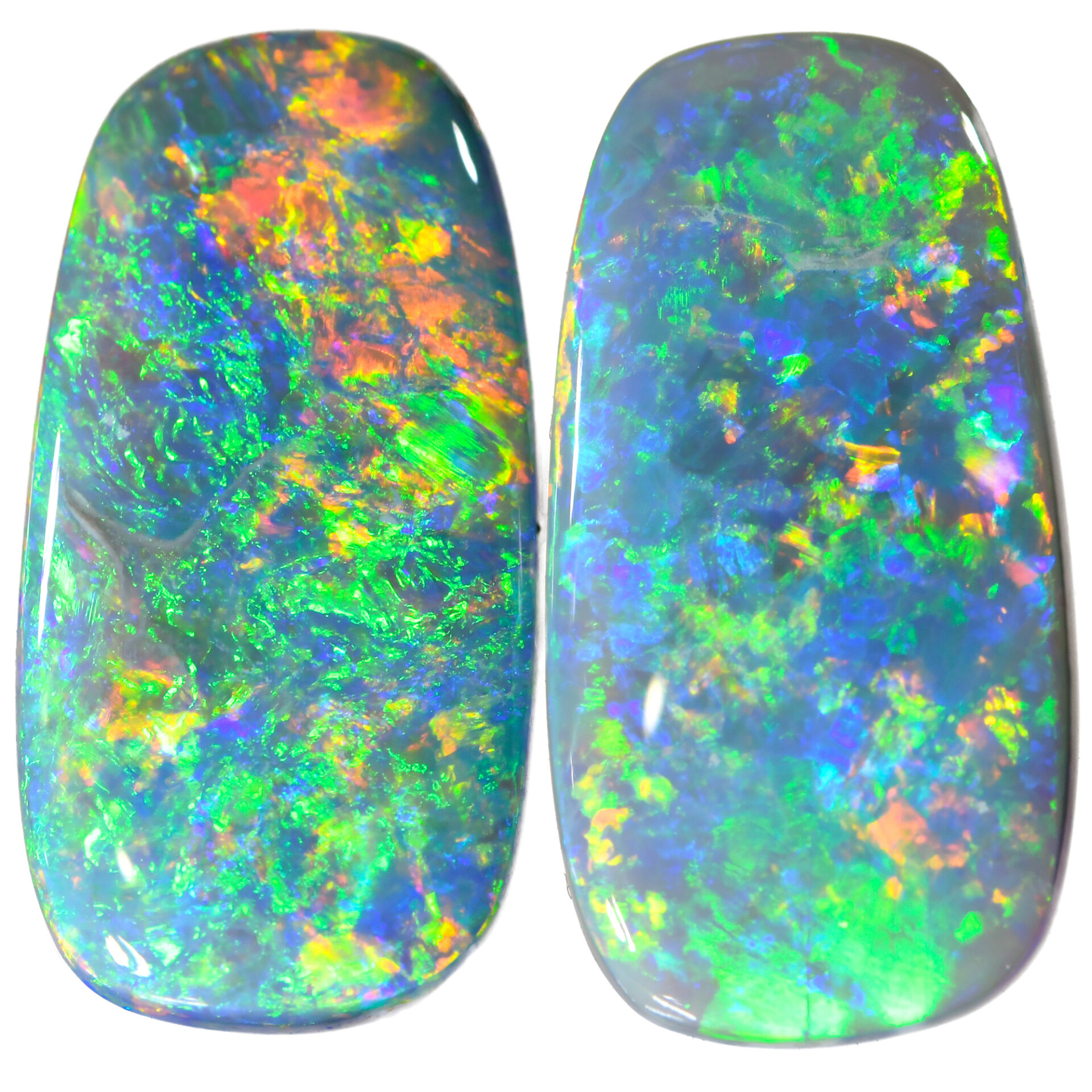 Bright Black Opal Pair 8.51 ct Opal Galaxy