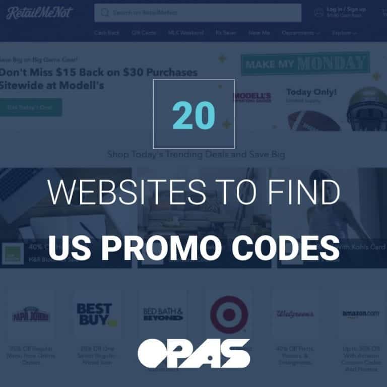20 sites to Find US Promo Codes and Discounts OPAS