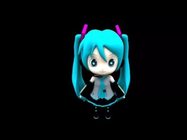 Hatsune Miku Cartoon Character Free 3d Model .Obj Open3dModel 133464
