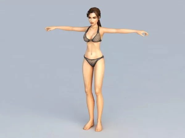Black Bikini Woman Free 3d Model Max Obj Vray Open3dmodel 113996