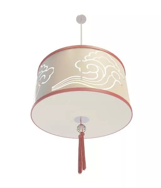Fabric Drum Home Pendant Lighting Free 3d Model .Max, .Vray