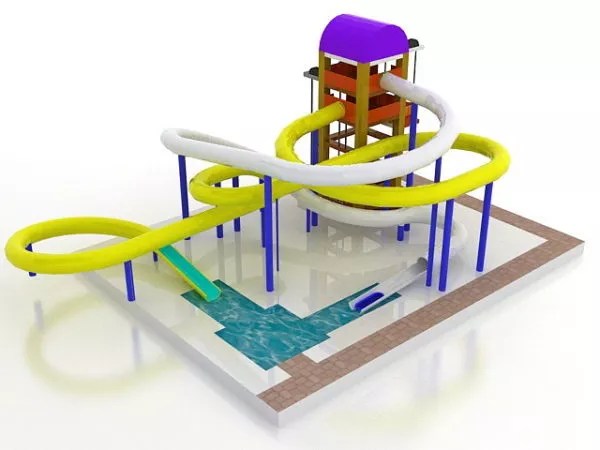 プレイグラウンドウォーターパークチューブスライド無料3ds Max モデル