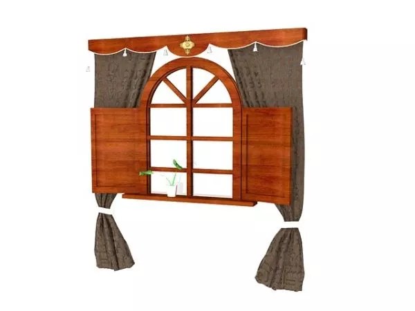 Vintage Wooden Window Treatment Free 3ds Max Model Max Vray