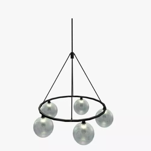 Chandelier Round Bulbs Free 3d Model .Obj, .Stl Open3dModel
