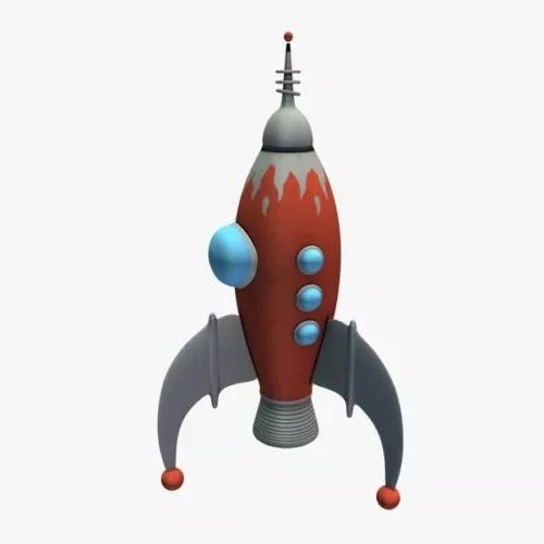 Rocket Ship Cartoon Style Free 3d Model .Obj, .Stl Open3dModel 491666