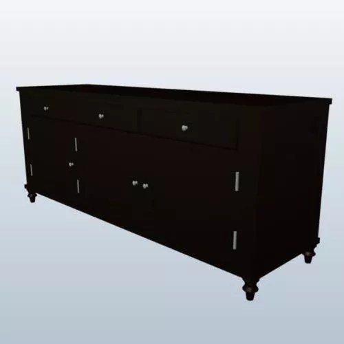 Wood Buffet Table Free 3d Model .Obj, .Stl Open3dModel
