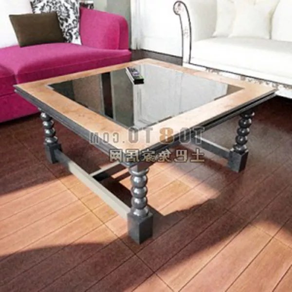 European Coffee Table Wood Legs Free 3d Model .Max Open3dModel