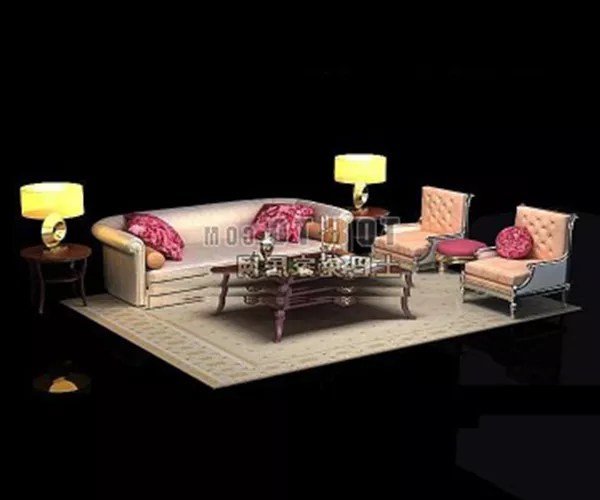 ヨーロッパのマルチプレイヤーソファセット無料3Dモデル .Maバツ Open3dModel