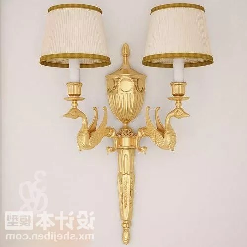 Hotel Golden Wall Lamp Fixture Free 3d Model .Max Open3dModel
