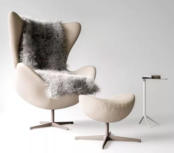 Fritz Hansen Egg Chair With Ottoman Free 3d Model .Max Open3dModel