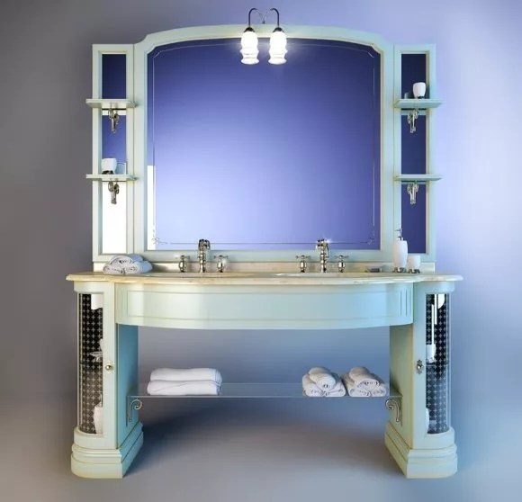 Bathroom Vanity Unit Traditional European Free 3d Model .3ds, .Fbx