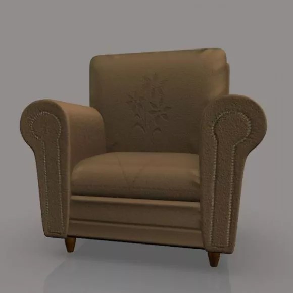 Vintage Leather Sofa Chair Free 3d Model .Fbx, .Ma, Mb, .Obj