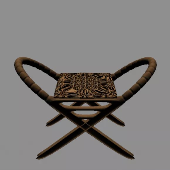 Rattan Chair Stool Free 3d Model .Obj Open3dModel