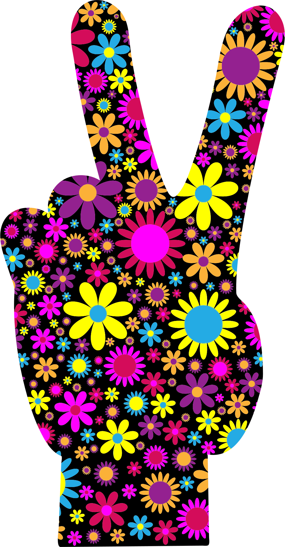 Colorful Peace Hand Sign