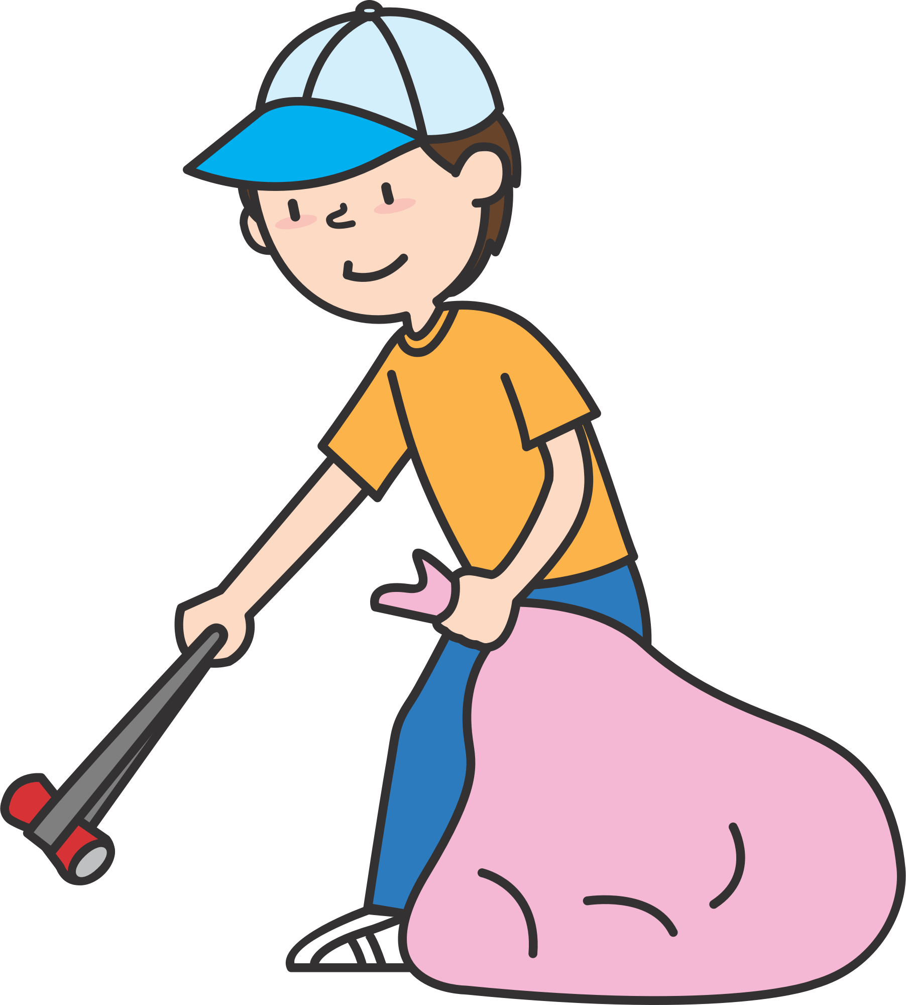 Picking Up Trash Cartoon