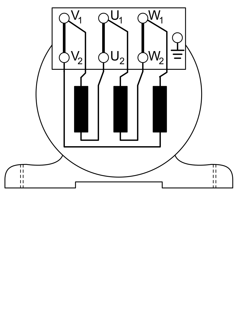A simple representation of a electric 3-phase motor - Openclipart