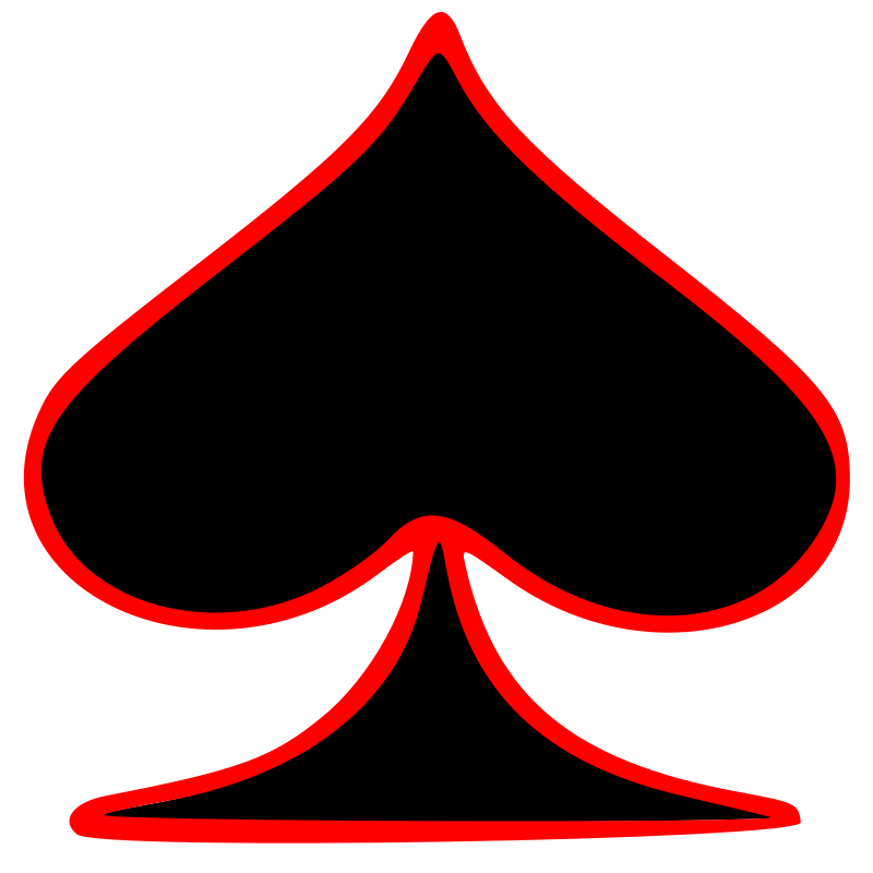Outlined Spade Playing Card Symbol Openclipart