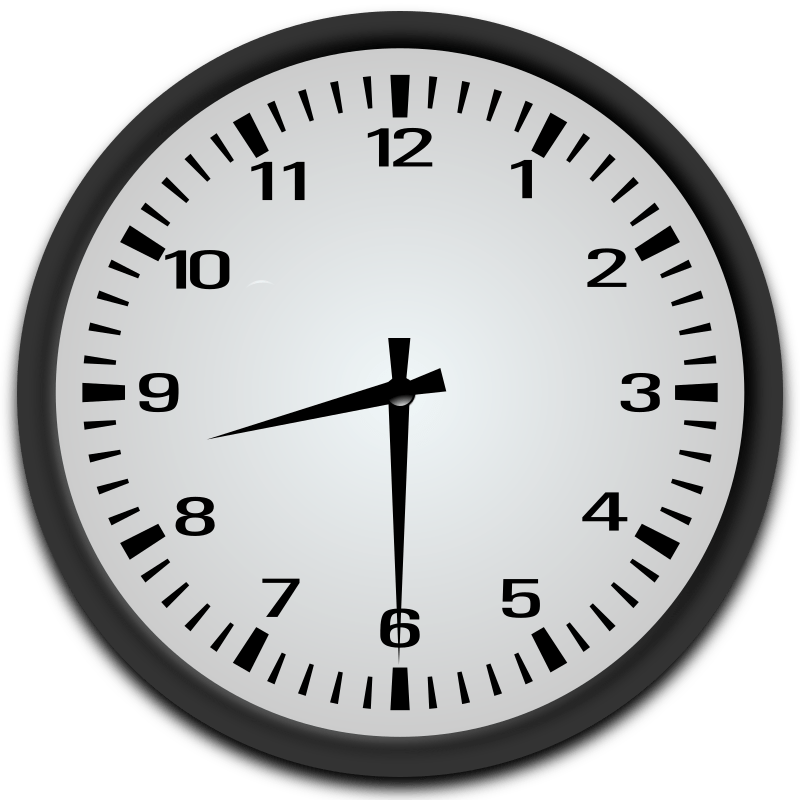 Half Past 8 o'clock Openclipart