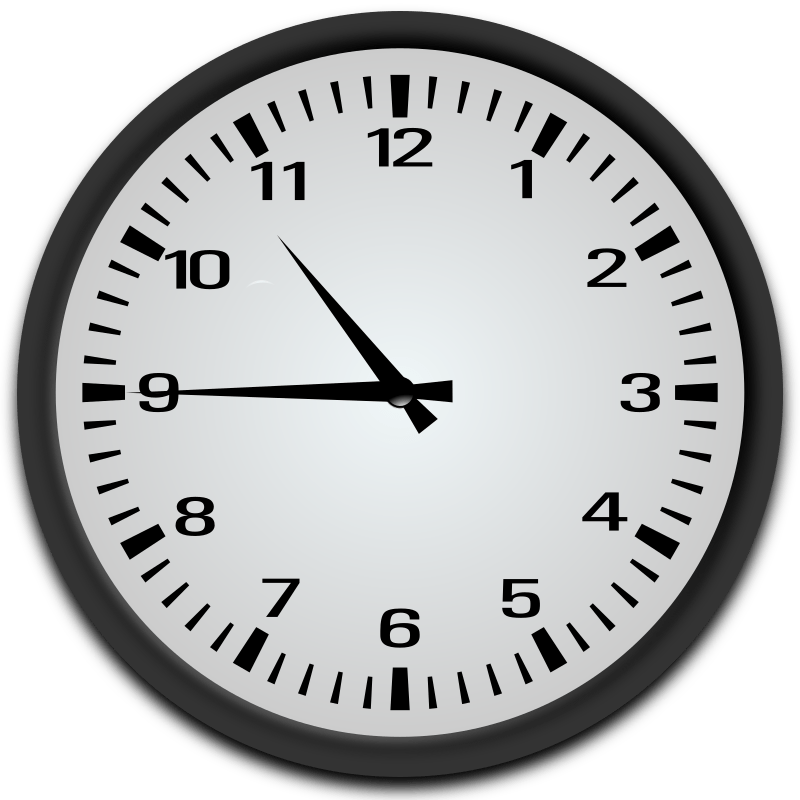 Quarter to 11 o'clock Openclipart