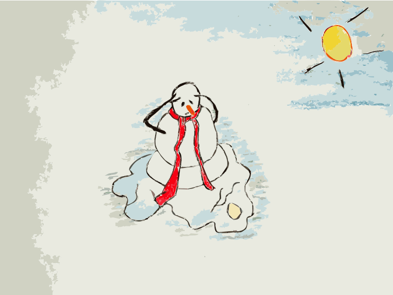 Melting Snowman: Daily Sketch 25 - Openclipart