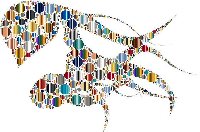 Woman With Colorful Flowing Circles Hair 5 Openclipart