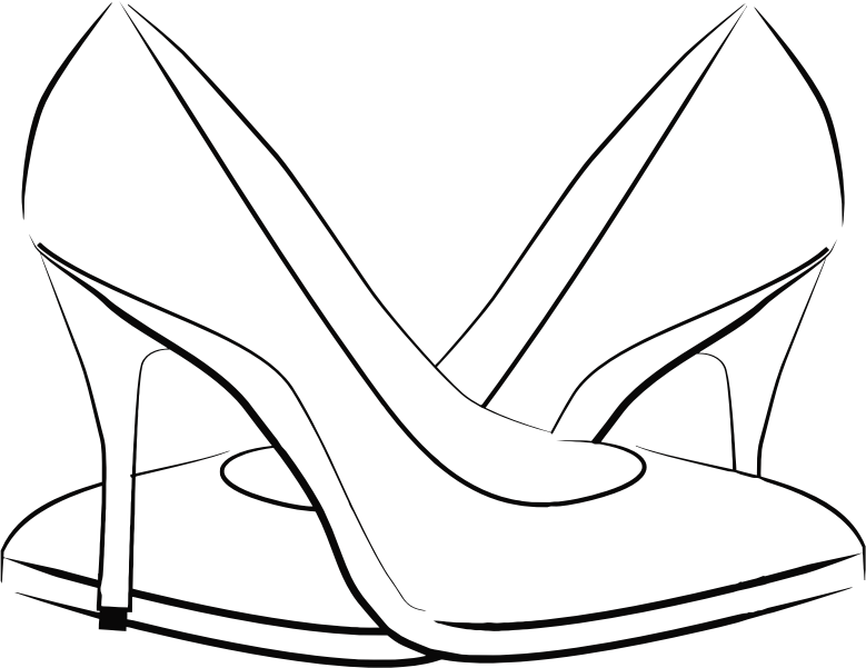 Womens Shoes Line Art Openclipart