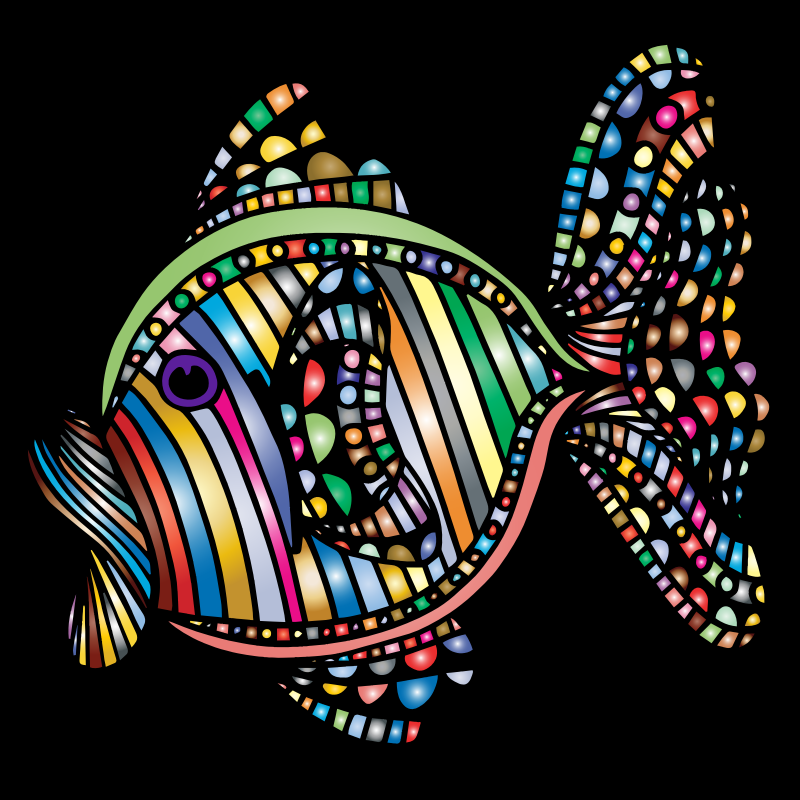 Abstract Colorful Fish 4 With Background Openclipart