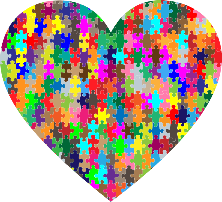 Colorful Puzzle Heart Openclipart