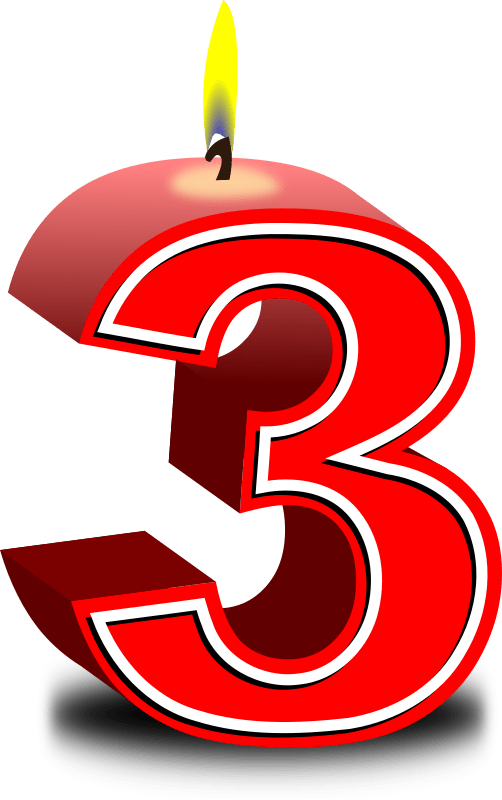 birthday candle 3 Openclipart
