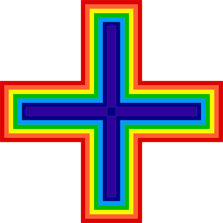 Rainbow Cross Openclipart