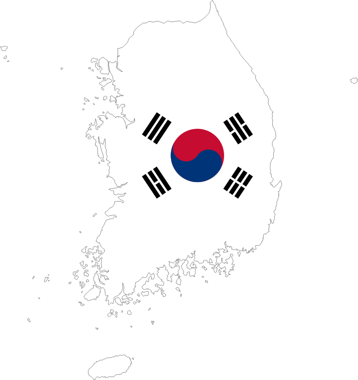 South Korea Flag Map Png