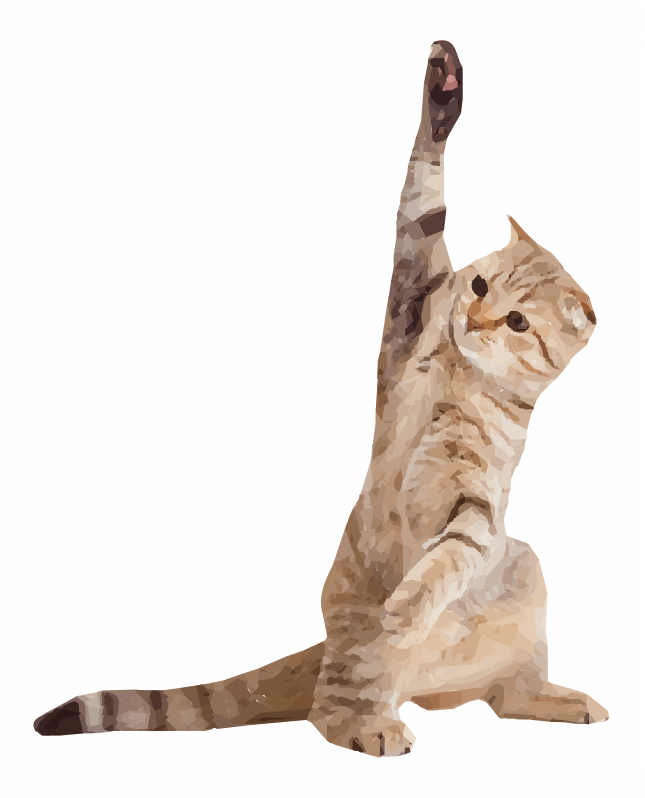 Cat with paw up Openclipart