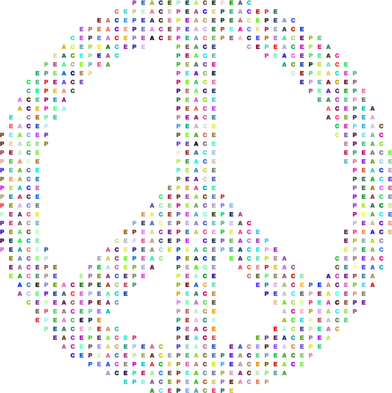 Prismatic Peace Sign Typography Openclipart
