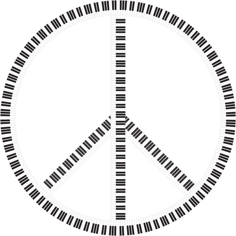 Peace Sign Piano Keys Openclipart