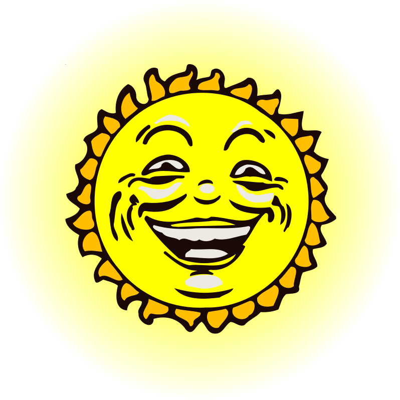 Sun face 2 (colour) Openclipart