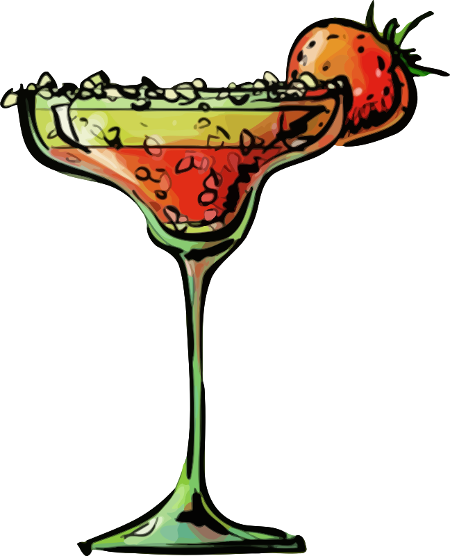 Strawberry daiquiri cocktail Openclipart