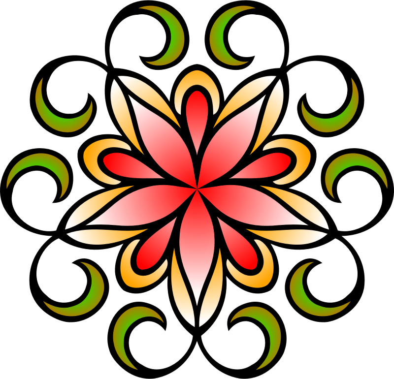 Abstract flower 25 (colour) Openclipart