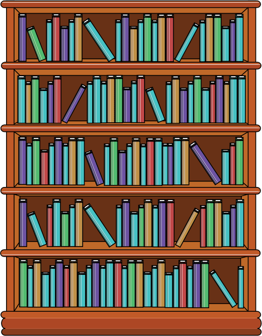 Bookshelf with Books Openclipart
