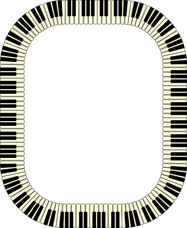 Piano keys frame (rectangle) Openclipart