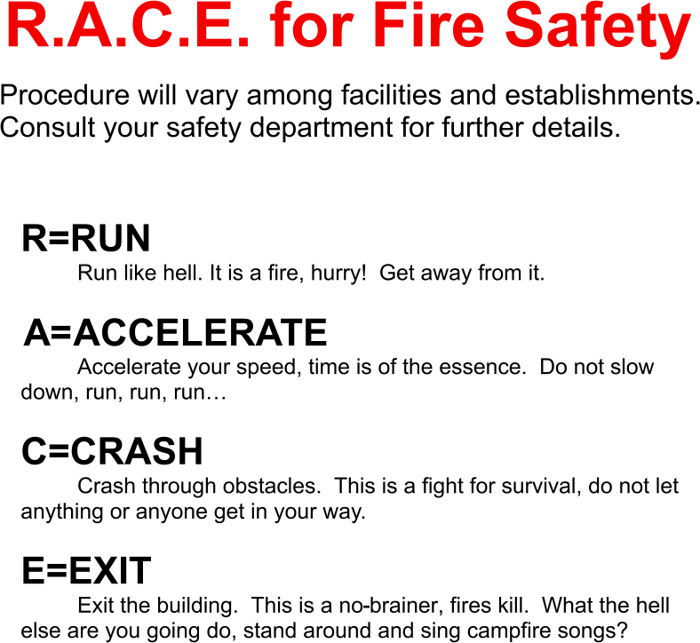 RACE for Fire Safety 2 Openclipart