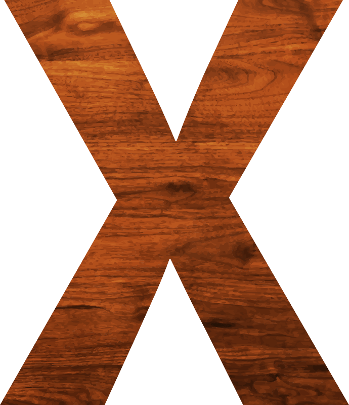Wood texture alphabet X Openclipart
