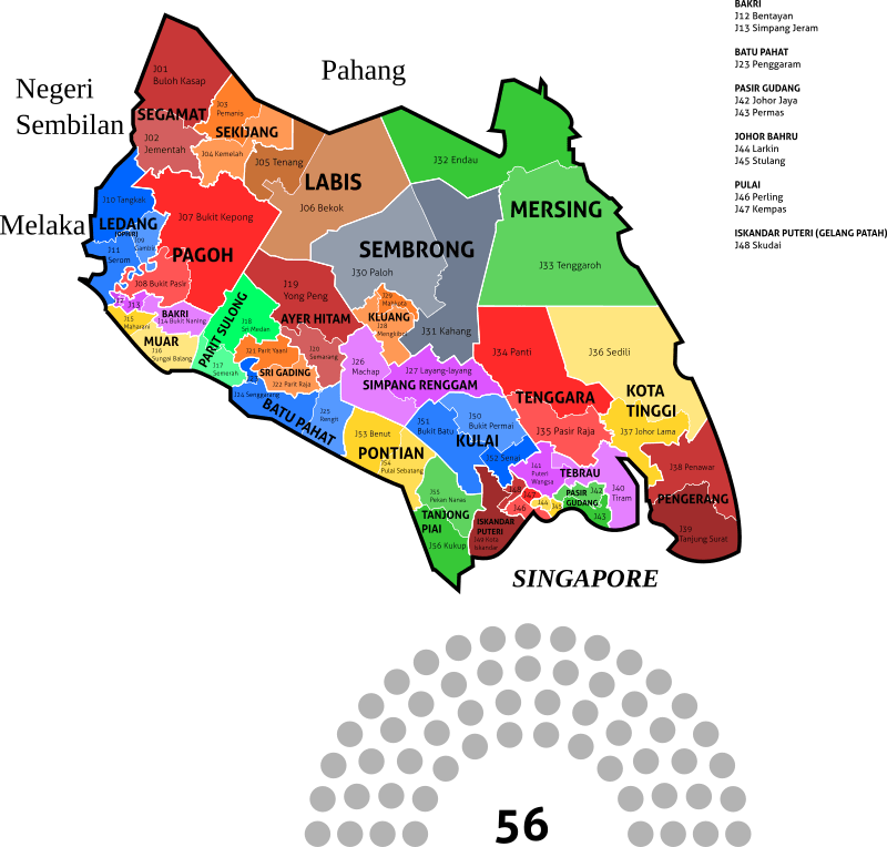 Johor State Legislative Assembly Constituencies 2018 Openclipart