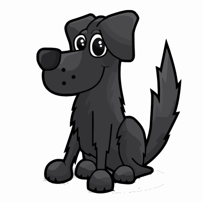 Dog Cartoon Black And White