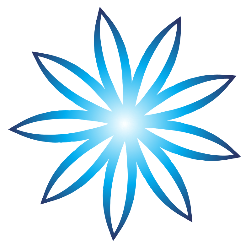 Blue flower logotype concept Openclipart